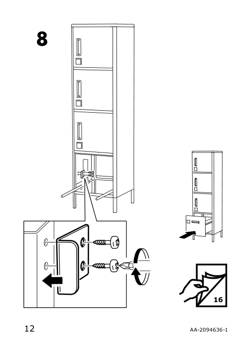 Assembly instructions for IKEA Rothult smart lock white | Page 12 - IKEA IDÅSEN drawer unit with smart lock 092.872.91