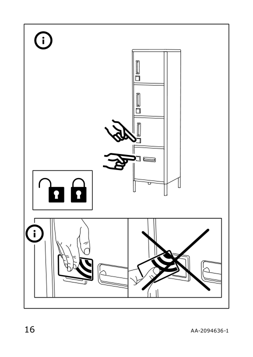 Assembly instructions for IKEA Rothult smart lock white | Page 16 - IKEA IDÅSEN drawer unit with smart lock 092.872.91