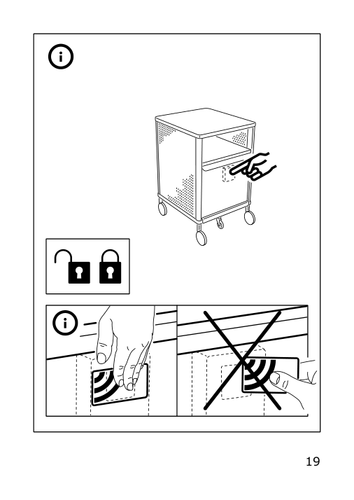 Assembly instructions for IKEA Rothult smart lock white | Page 19 - IKEA IDÅSEN drawer unit with smart lock 092.872.91