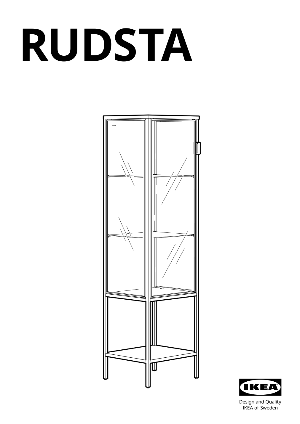 Assembly instructions for IKEA Rudsta glass door cabinet anthracite | Page 1 - IKEA RUDSTA glass-door cabinet 604.348.25