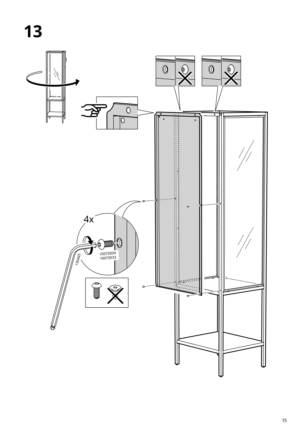 Assembly instructions for IKEA Rudsta glass door cabinet anthracite | Page 15 - IKEA RUDSTA glass-door cabinet 604.348.25