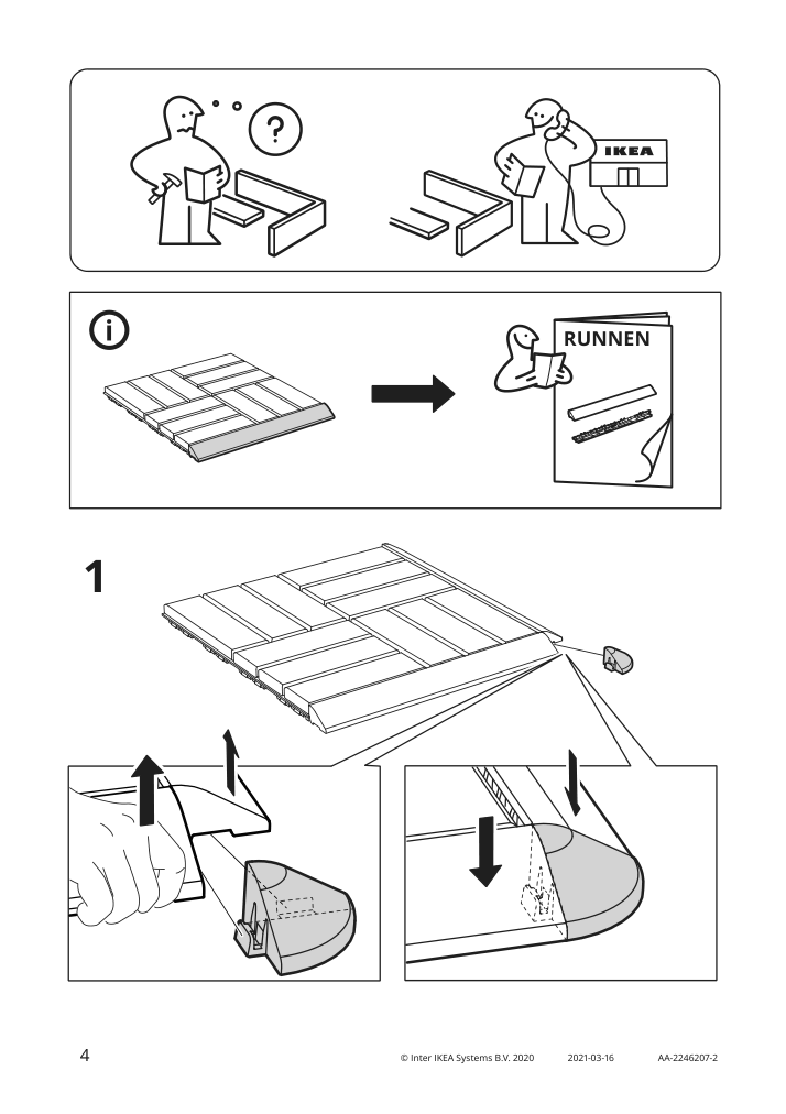 Assembly instructions for IKEA Runnen corner edge outdoor decking dark gray | Page 4 - IKEA RUNNEN corner edge, outdoor decking 104.941.38