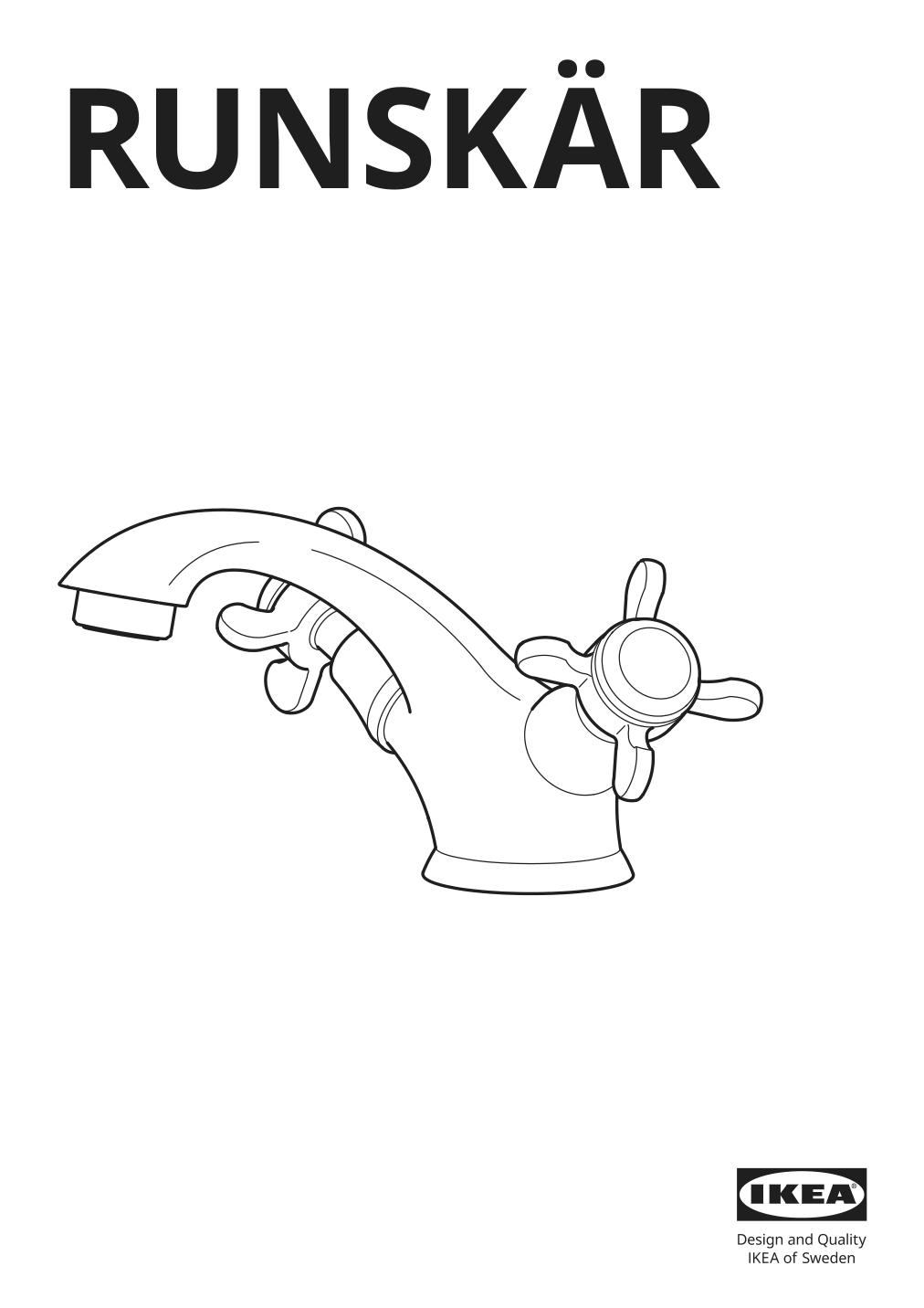 Assembly instructions for IKEA Runskaer bath faucet with strainer brass color | Page 1 - IKEA ENHET bathroom 694.408.98