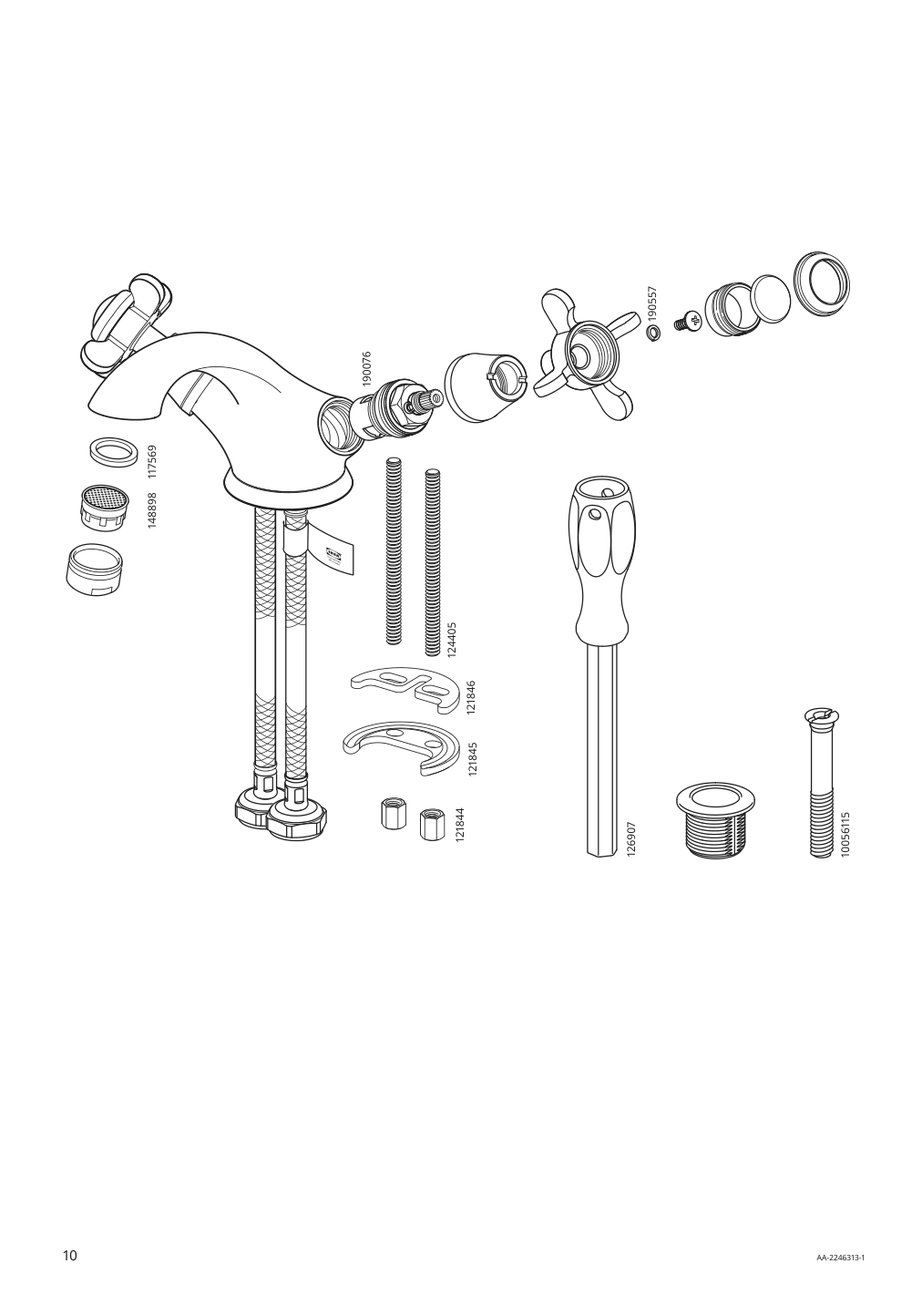 Assembly instructions for IKEA Runskaer bath faucet with strainer brass color | Page 10 - IKEA ENHET bathroom 694.408.98