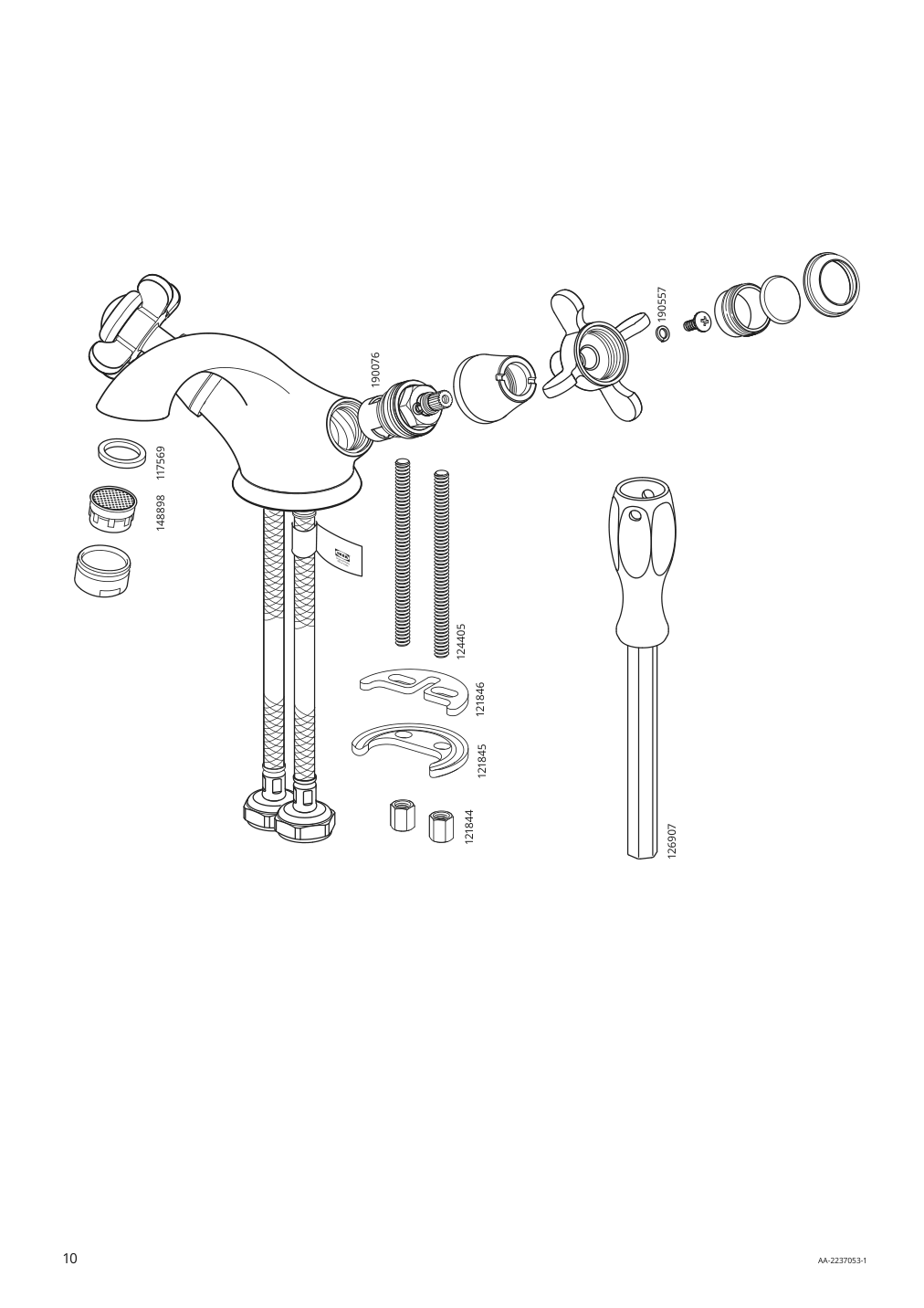 Assembly instructions for IKEA Runskaer bath faucet with strainer chrome plated | Page 10 - IKEA ENHET bathroom 894.409.20