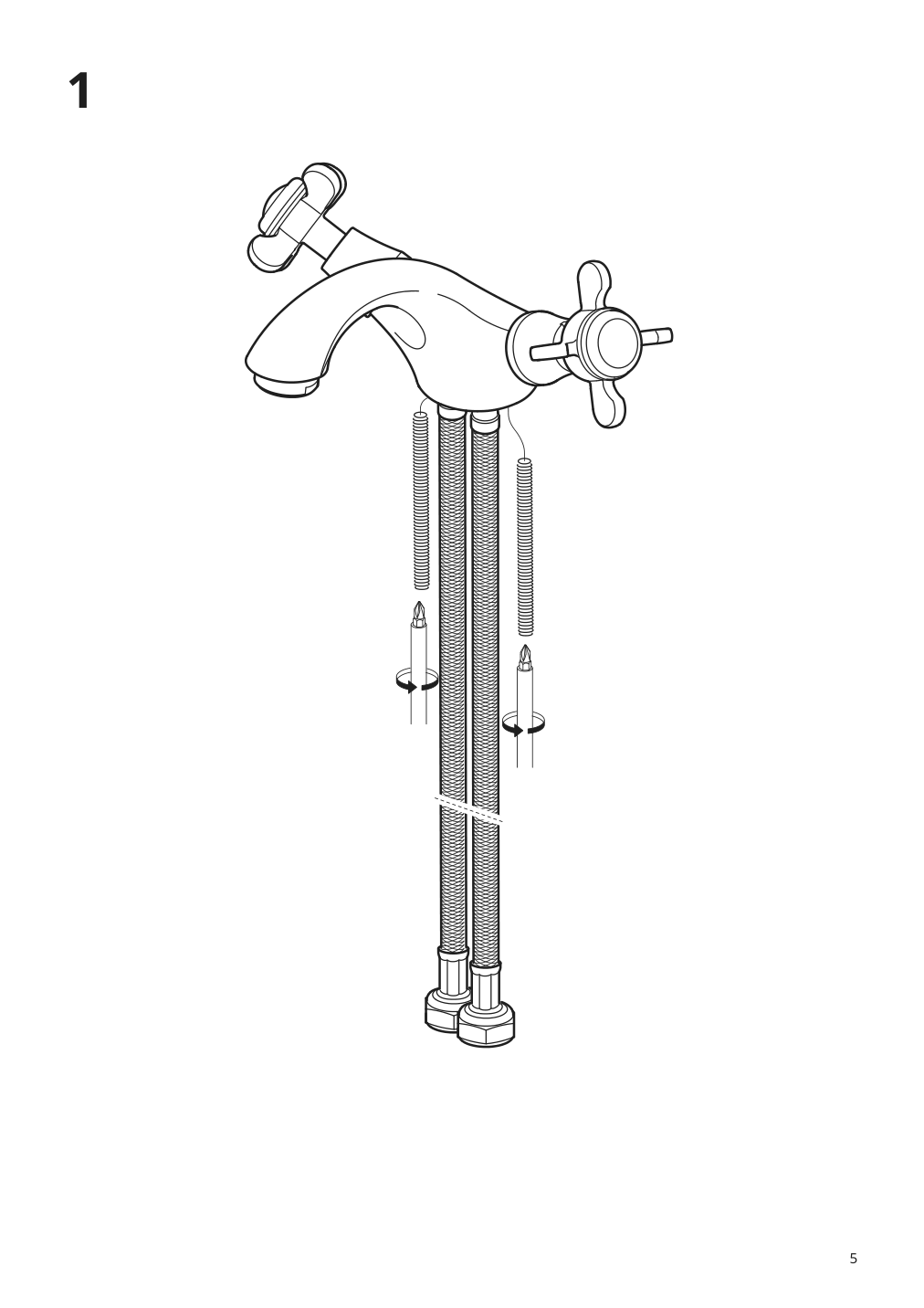 Assembly instructions for IKEA Runskaer bath faucet with strainer chrome plated | Page 5 - IKEA ENHET / TVÄLLEN sink cabinet with 1 door 494.378.73