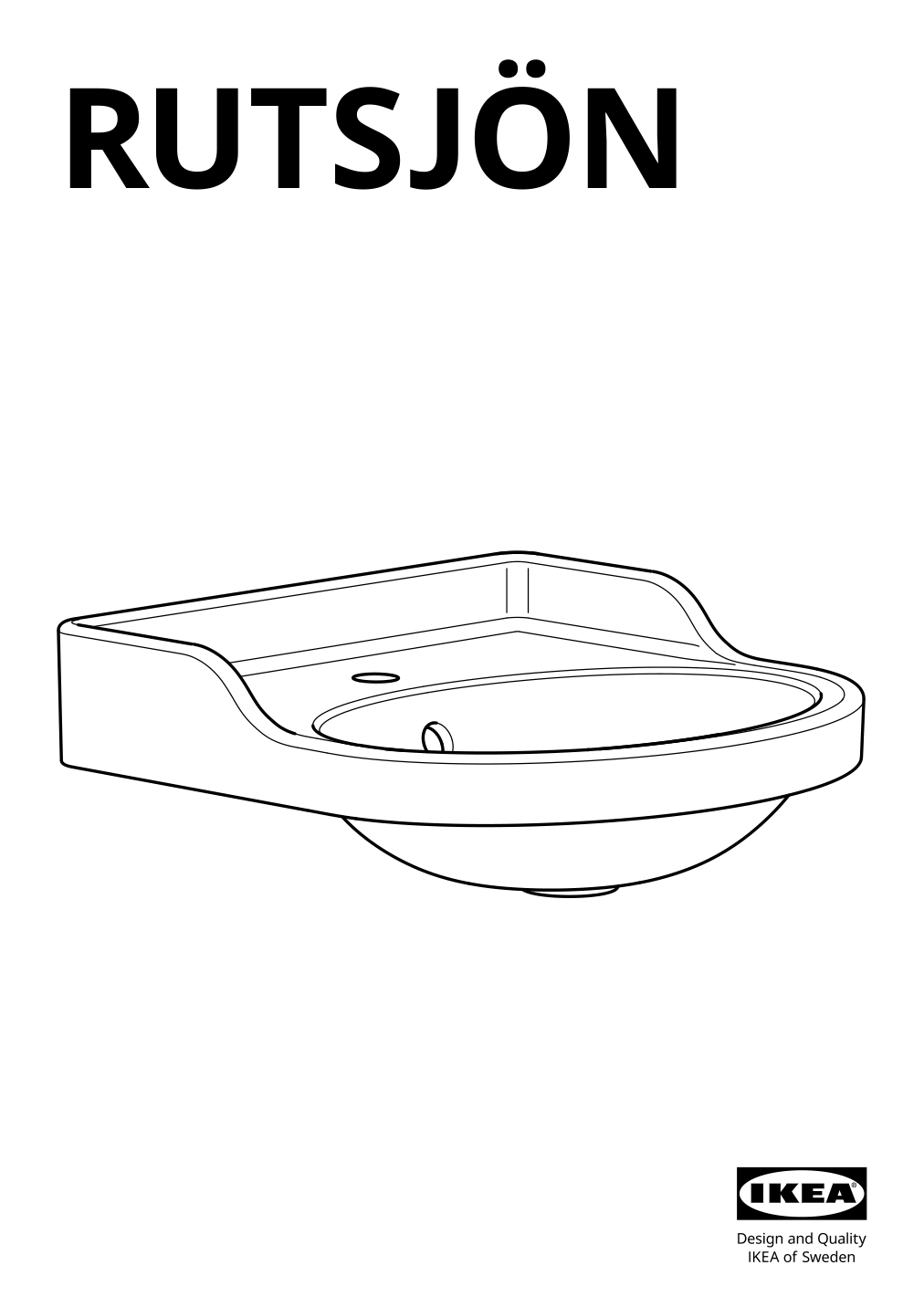 Assembly instructions for IKEA Rutsjoen semi recessed sink white | Page 1 - IKEA HEMNES / TOLKEN Bathroom vanity with sink & faucet 495.755.34