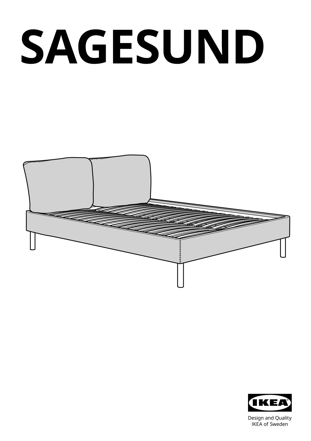 Assembly instructions for IKEA Sagesund upholstered bed frame diseroed brown | Page 1 - IKEA SAGESUND upholstered bed frame 194.965.00