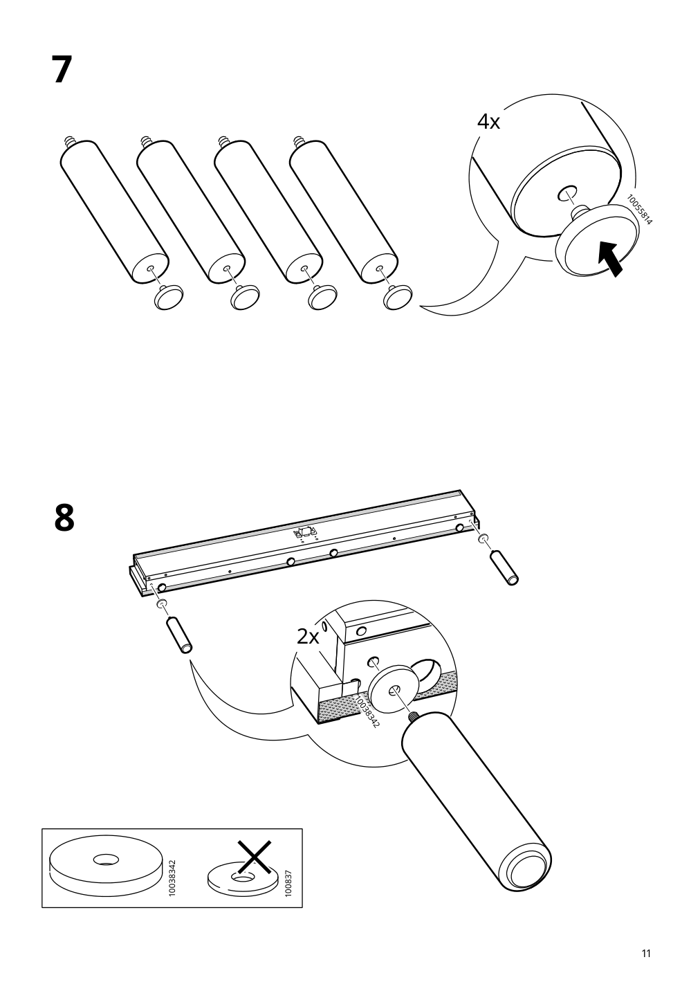 Assembly instructions for IKEA Sagesund upholstered bed frame diseroed brown | Page 11 - IKEA SAGESUND upholstered bed frame 304.903.80