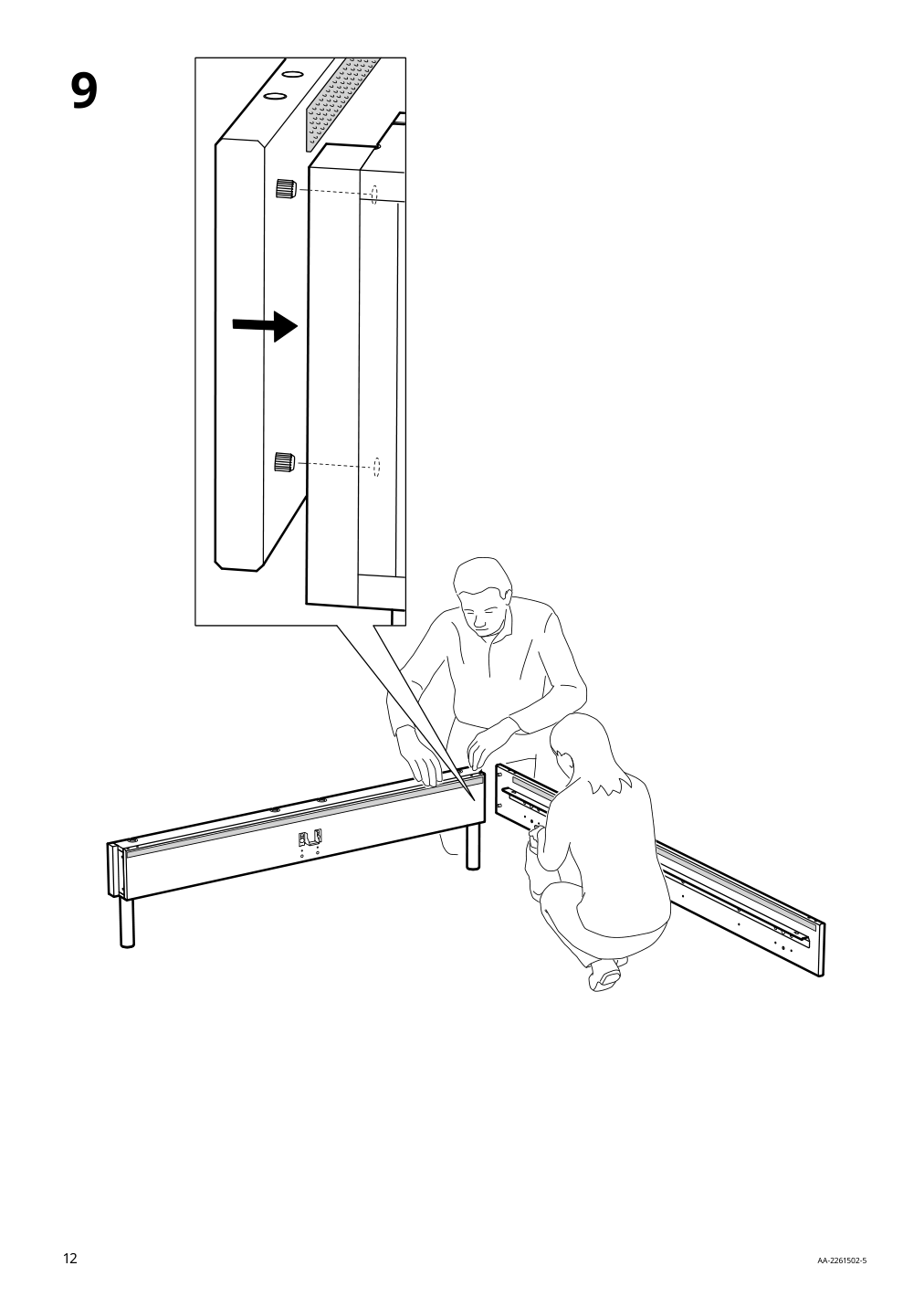 Assembly instructions for IKEA Sagesund upholstered bed frame diseroed brown | Page 12 - IKEA SAGESUND upholstered bed frame 194.965.00