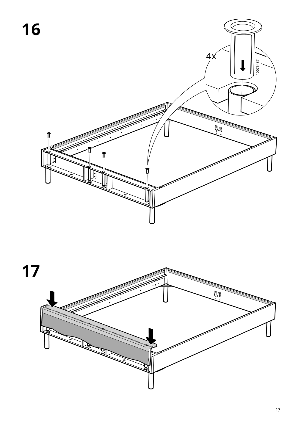 Assembly instructions for IKEA Sagesund upholstered bed frame diseroed brown | Page 17 - IKEA SAGESUND upholstered bed frame 304.903.80