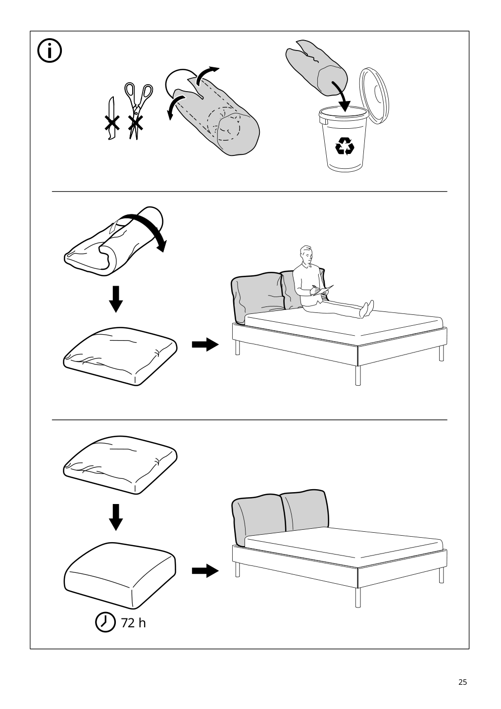 Assembly instructions for IKEA Sagesund upholstered bed frame diseroed brown | Page 25 - IKEA SAGESUND upholstered bed frame 304.903.80