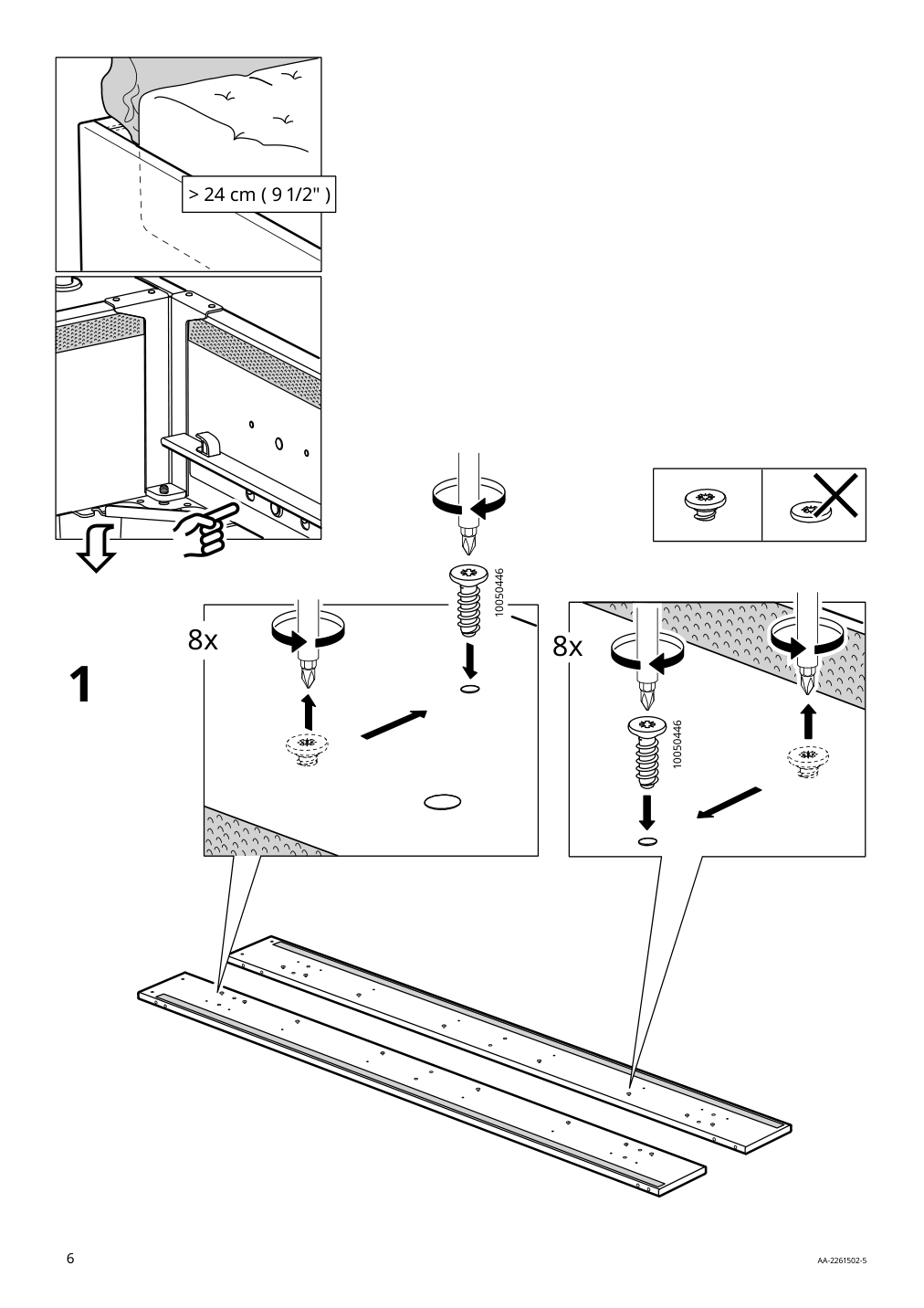 Assembly instructions for IKEA Sagesund upholstered bed frame diseroed brown | Page 6 - IKEA SAGESUND upholstered bed frame 304.903.80