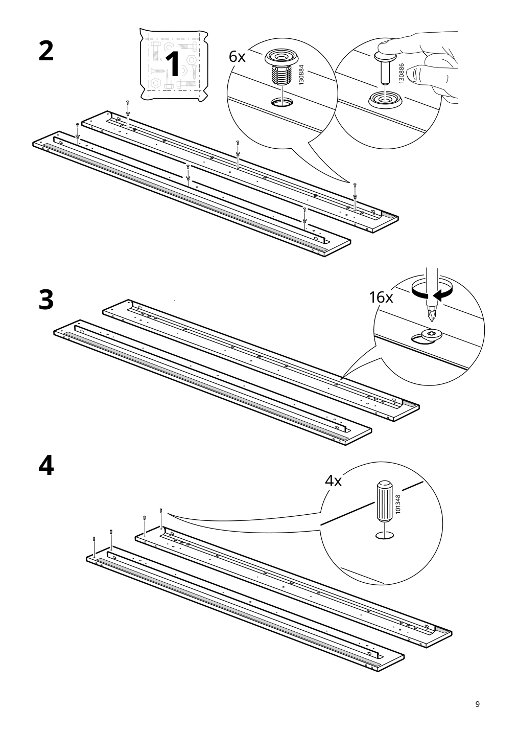 Assembly instructions for IKEA Sagesund upholstered bed frame diseroed brown | Page 9 - IKEA SAGESUND upholstered bed frame 194.965.00