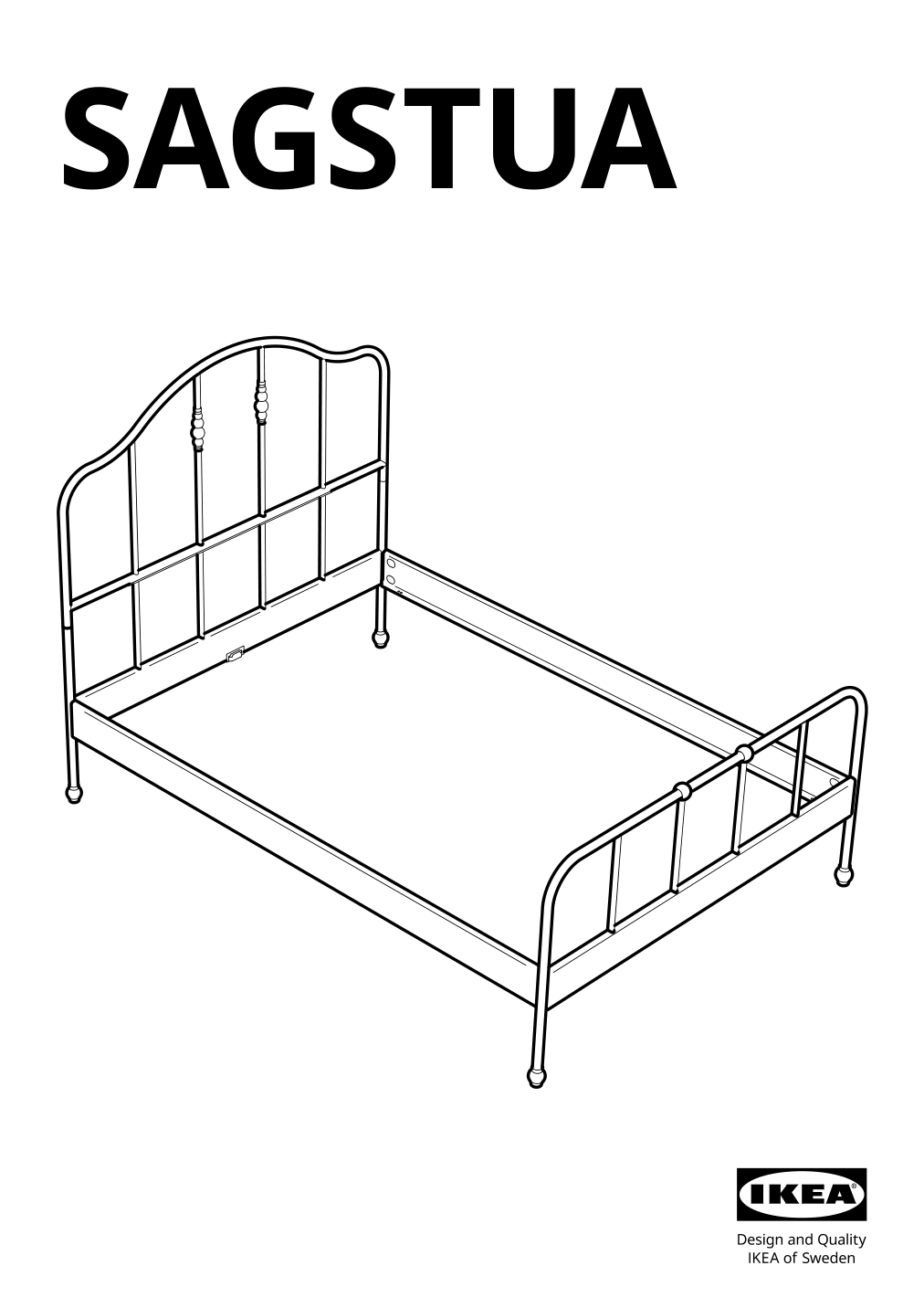 Assembly instructions for IKEA Sagstua head footboards black | Page 1 - IKEA SAGSTUA bed frame 092.689.09