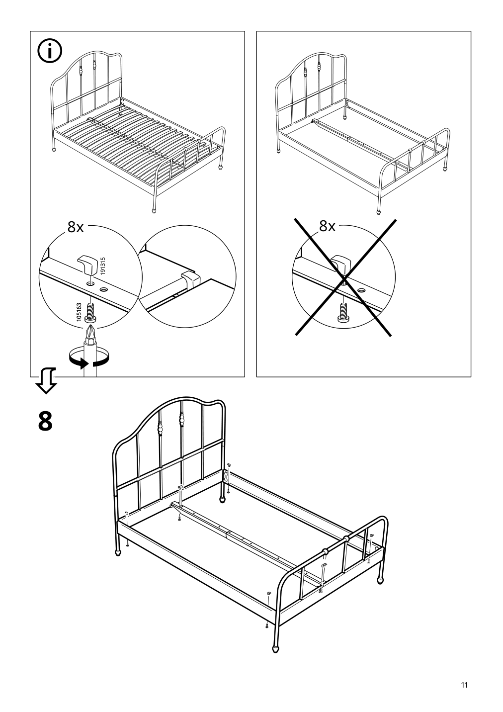 Assembly instructions for IKEA Sagstua head footboards white | Page 11 - IKEA SAGSTUA bed frame 092.542.62