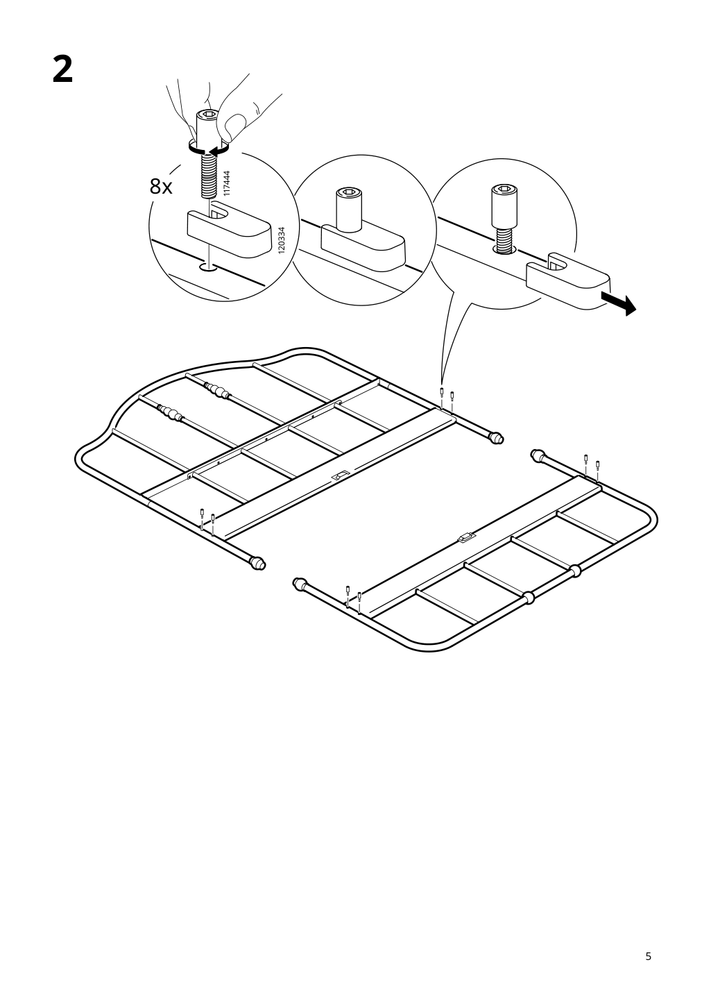 Assembly instructions for IKEA Sagstua head footboards white | Page 5 - IKEA SAGSTUA bed frame 092.542.62