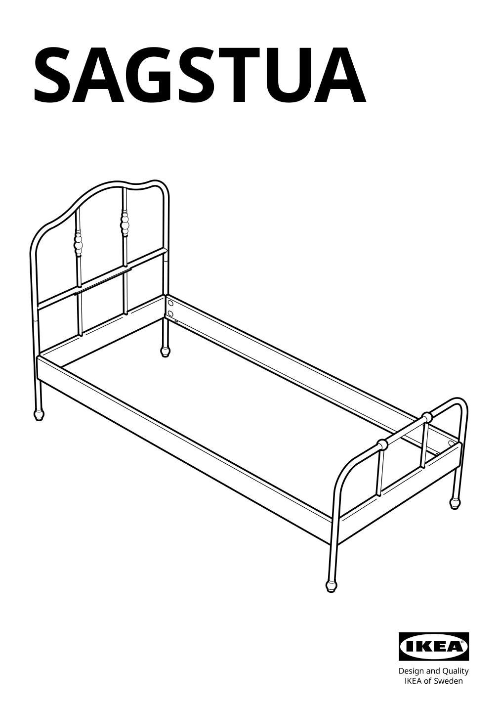 Assembly instructions for IKEA Sagstua head footboards white | Page 1 - IKEA SAGSTUA bed frame 092.596.22