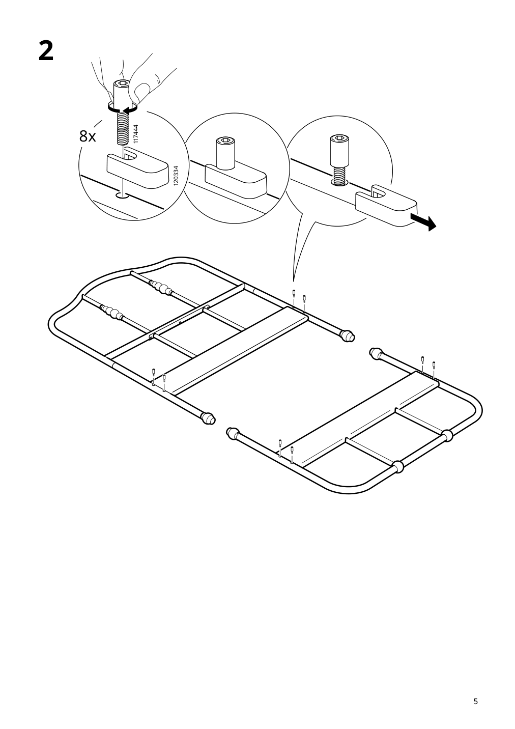 Assembly instructions for IKEA Sagstua head footboards white | Page 5 - IKEA SAGSTUA bed frame 692.791.94