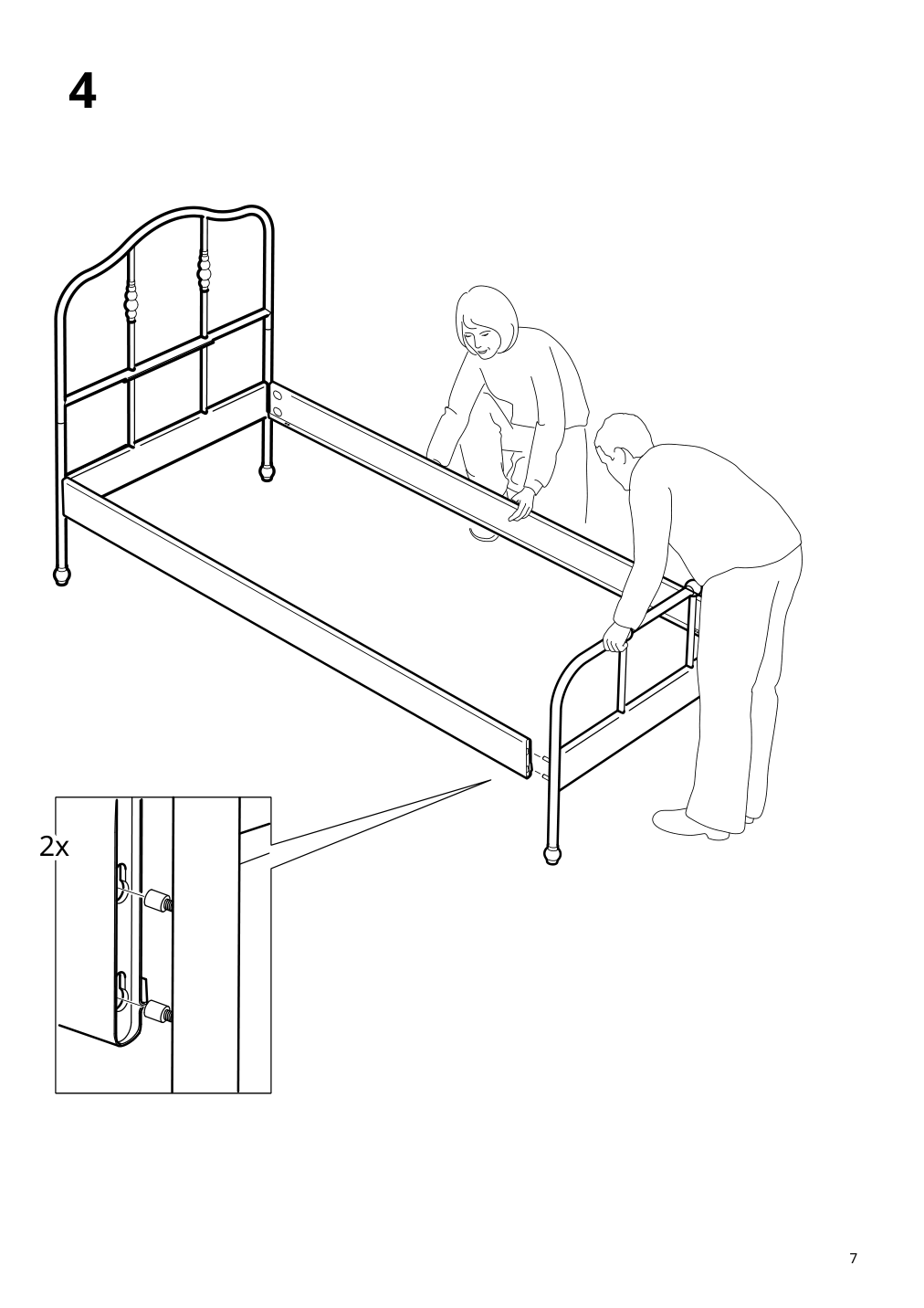 Assembly instructions for IKEA Sagstua head footboards white | Page 7 - IKEA SAGSTUA bed frame 092.596.22