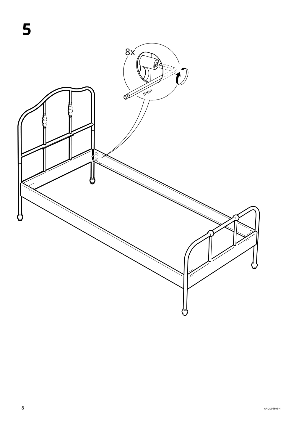 Assembly instructions for IKEA Sagstua head footboards white | Page 8 - IKEA SAGSTUA bed frame 692.791.94