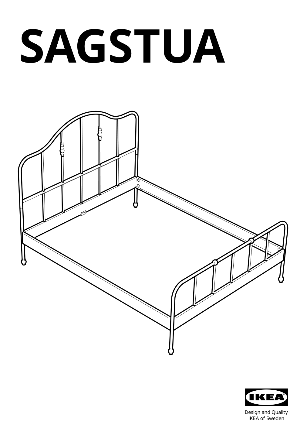 Assembly instructions for IKEA Sagstua head footboards white | Page 1 - IKEA SAGSTUA bed frame 392.542.08