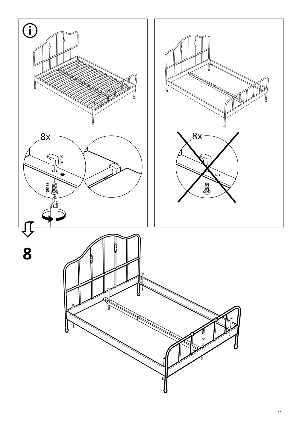 Assembly instructions for IKEA Sagstua head footboards white | Page 11 - IKEA SAGSTUA bed frame 392.542.08