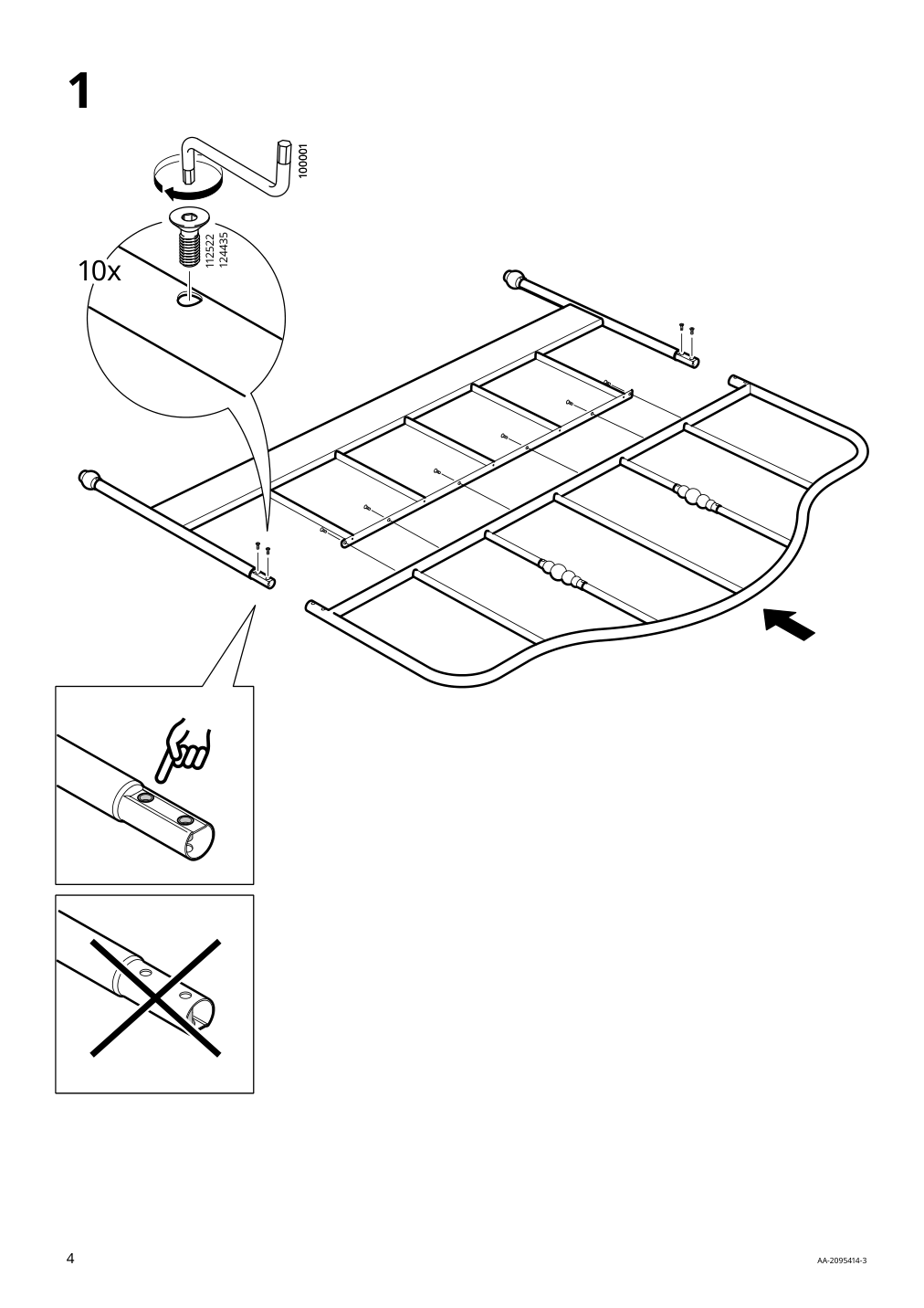 Assembly instructions for IKEA Sagstua head footboards white | Page 4 - IKEA SAGSTUA bed frame 392.542.08