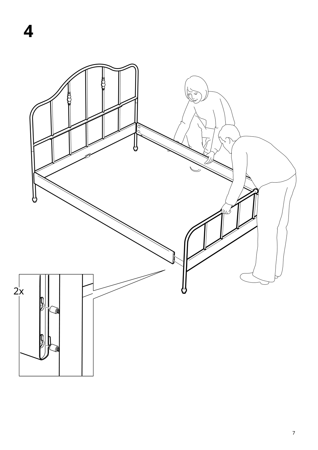 Assembly instructions for IKEA Sagstua head footboards white | Page 7 - IKEA SAGSTUA bed frame 392.542.08