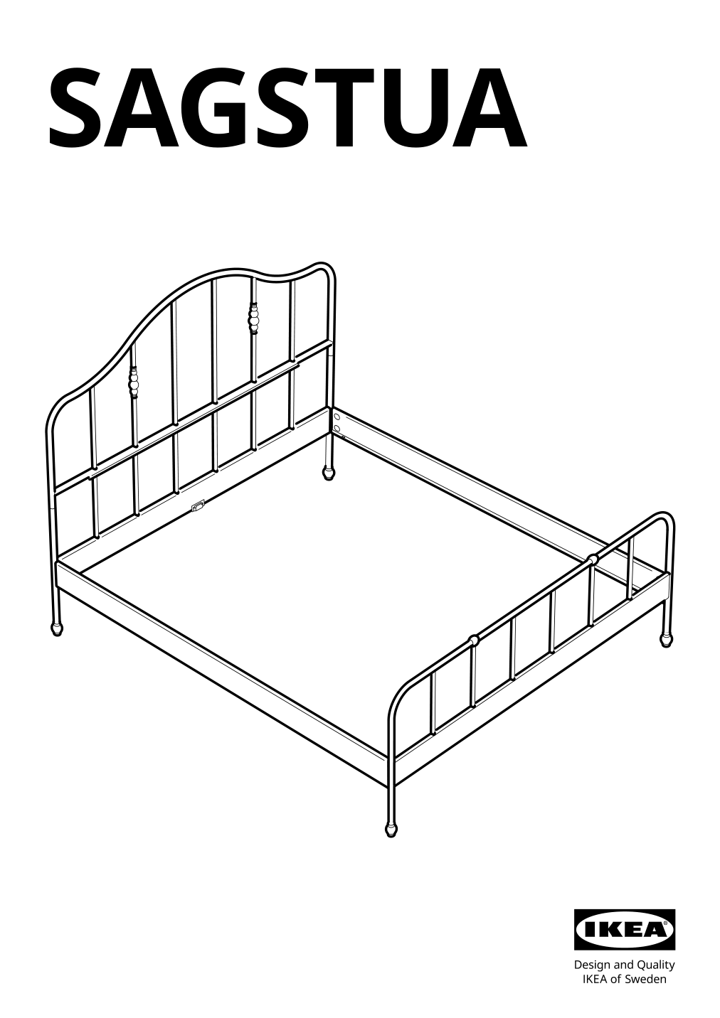 Assembly instructions for IKEA Sagstua head footboards black | Page 1 - IKEA SAGSTUA bed frame 592.688.41