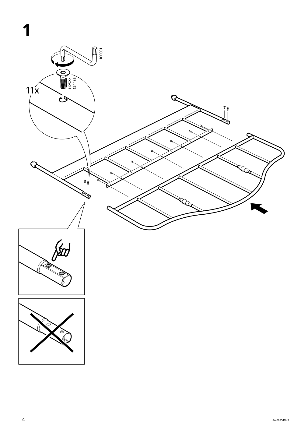 Assembly instructions for IKEA Sagstua head footboards white | Page 4 - IKEA SAGSTUA bed frame 492.542.41