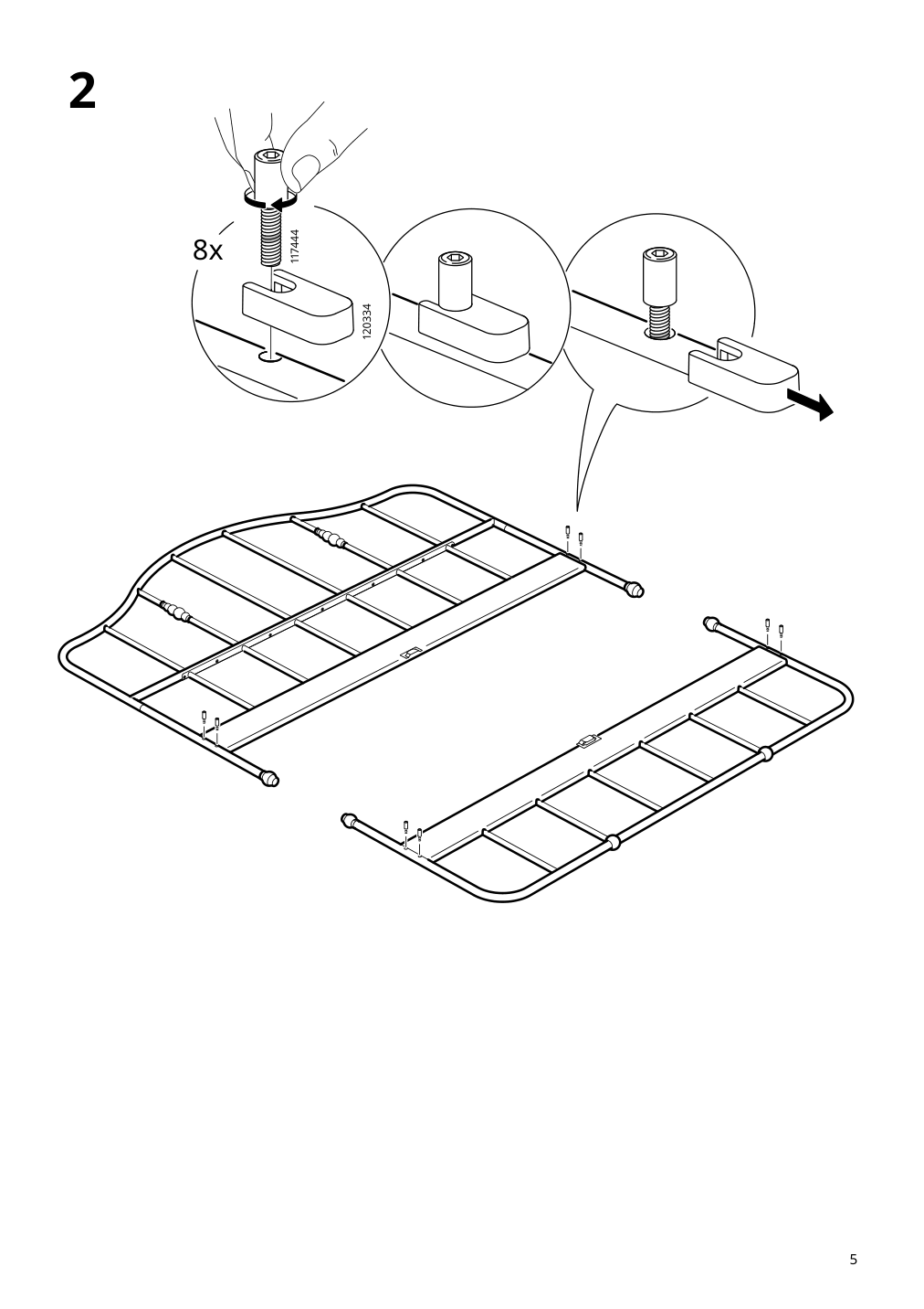 Assembly instructions for IKEA Sagstua head footboards white | Page 5 - IKEA SAGSTUA bed frame 492.542.41