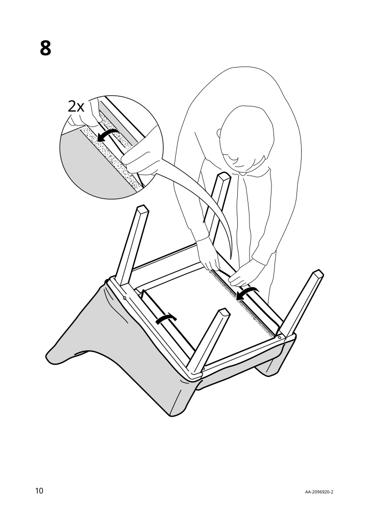 Assembly instructions for IKEA Sakarias armchair cover lingbo multicolor dark | Page 10 - IKEA SAKARIAS armchair cover 304.127.21