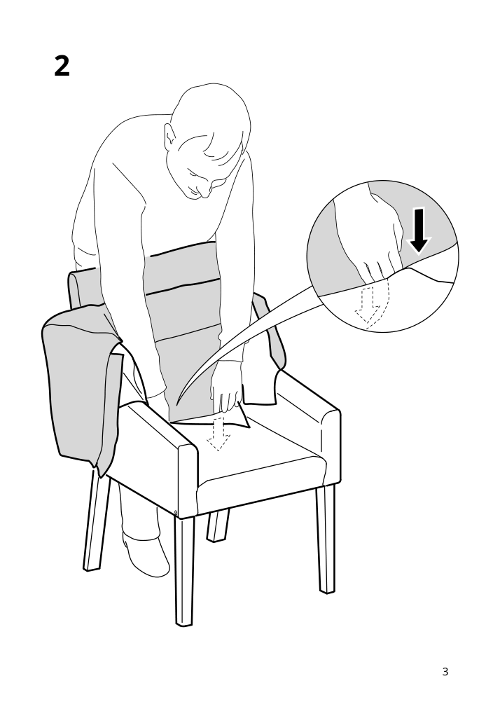 Assembly instructions for IKEA Sakarias armchair cover lingbo multicolor dark | Page 3 - IKEA SAKARIAS armchair cover 304.127.21