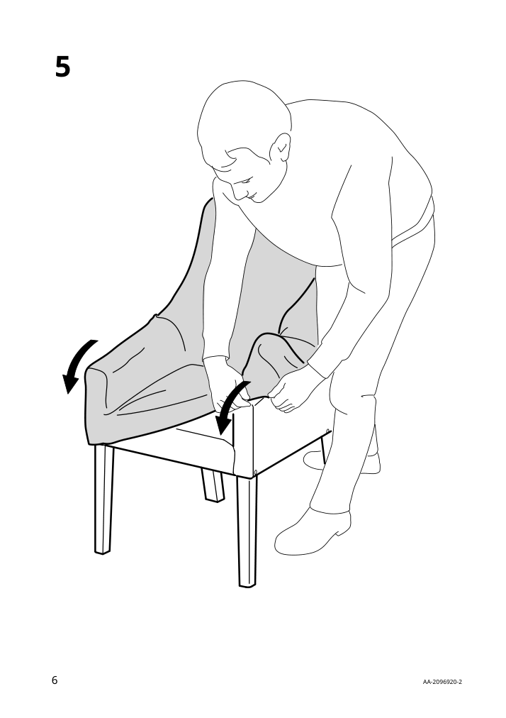 Assembly instructions for IKEA Sakarias armchair cover lingbo multicolor dark | Page 6 - IKEA SAKARIAS armchair cover 304.127.21