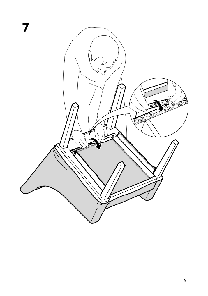 Assembly instructions for IKEA Sakarias armchair cover lingbo multicolor dark | Page 9 - IKEA SAKARIAS armchair cover 304.127.21