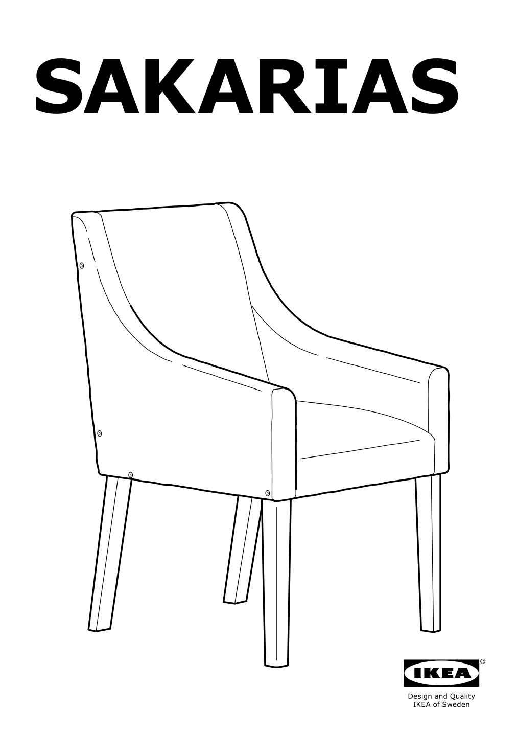 Assembly instructions for IKEA Sakarias chair frame with armrests black | Page 1 - IKEA INGATORP / INGOLF table and 6 chairs 092.857.01