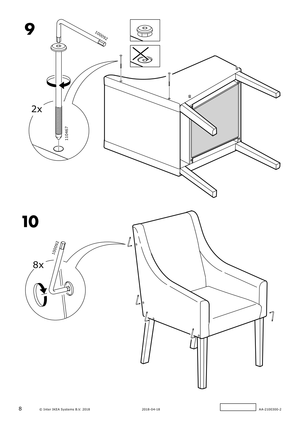 Assembly instructions for IKEA Sakarias chair frame with armrests black | Page 8 - IKEA INGATORP / INGOLF table and 6 chairs 092.857.01