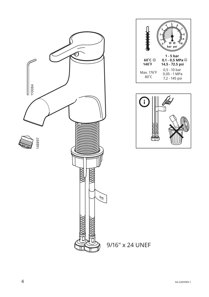 Assembly instructions for IKEA Saljen bath faucet black | Page 4 - IKEA ENHET bathroom 794.409.11