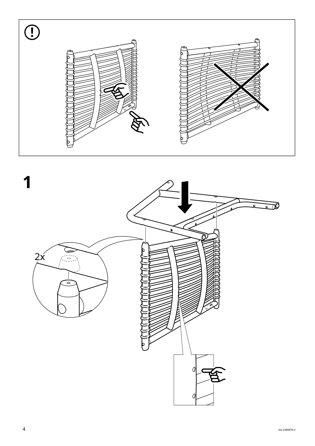 Assembly instructions for IKEA Salnoe armchair rattan | Page 4 - IKEA SALNÖ / GRYTTOM chair with cushion 195.344.13