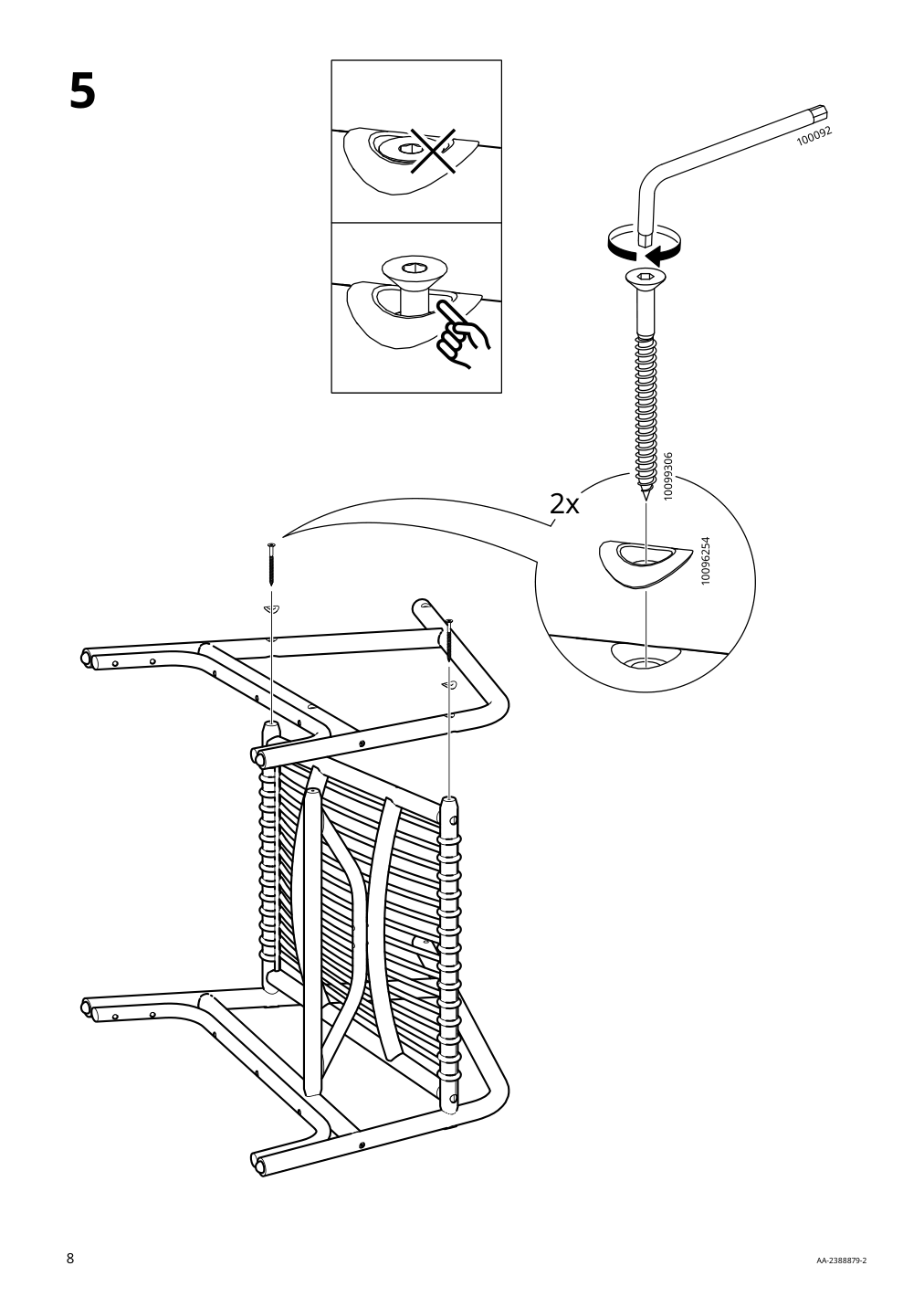 Assembly instructions for IKEA Salnoe armchair rattan | Page 8 - IKEA SALNÖ / GRYTTOM chair with cushion 195.344.13