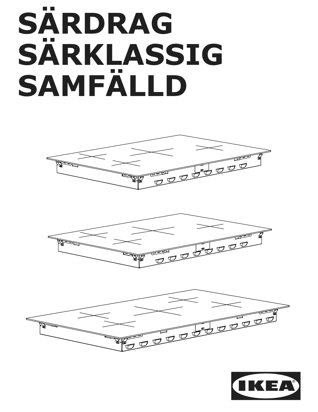 Assembly instructions for IKEA Samfaelld induction cooktop black | Page 1 - IKEA SAMFÄLLD induction cooktop 704.620.64