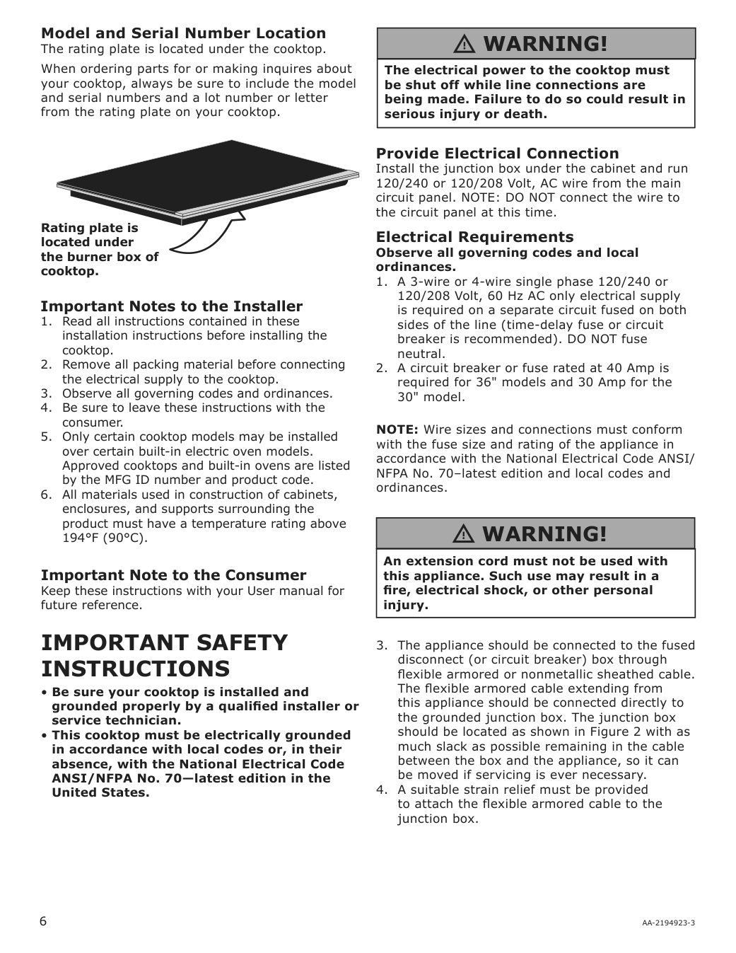 Assembly instructions for IKEA Samfaelld induction cooktop black | Page 6 - IKEA SAMFÄLLD induction cooktop 704.620.64