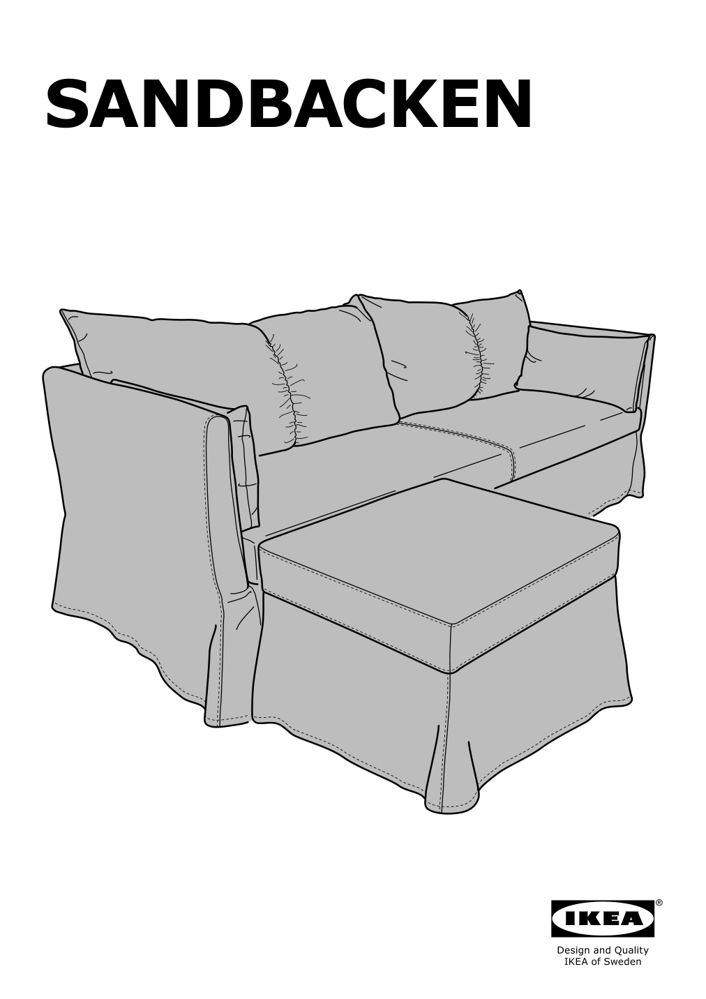 Assembly instructions for IKEA Sandbacken cover for 3 seat corner sectional frillestad light gray | Page 1 - IKEA SANDBACKEN cover for 3-seat corner sectional 403.362.51