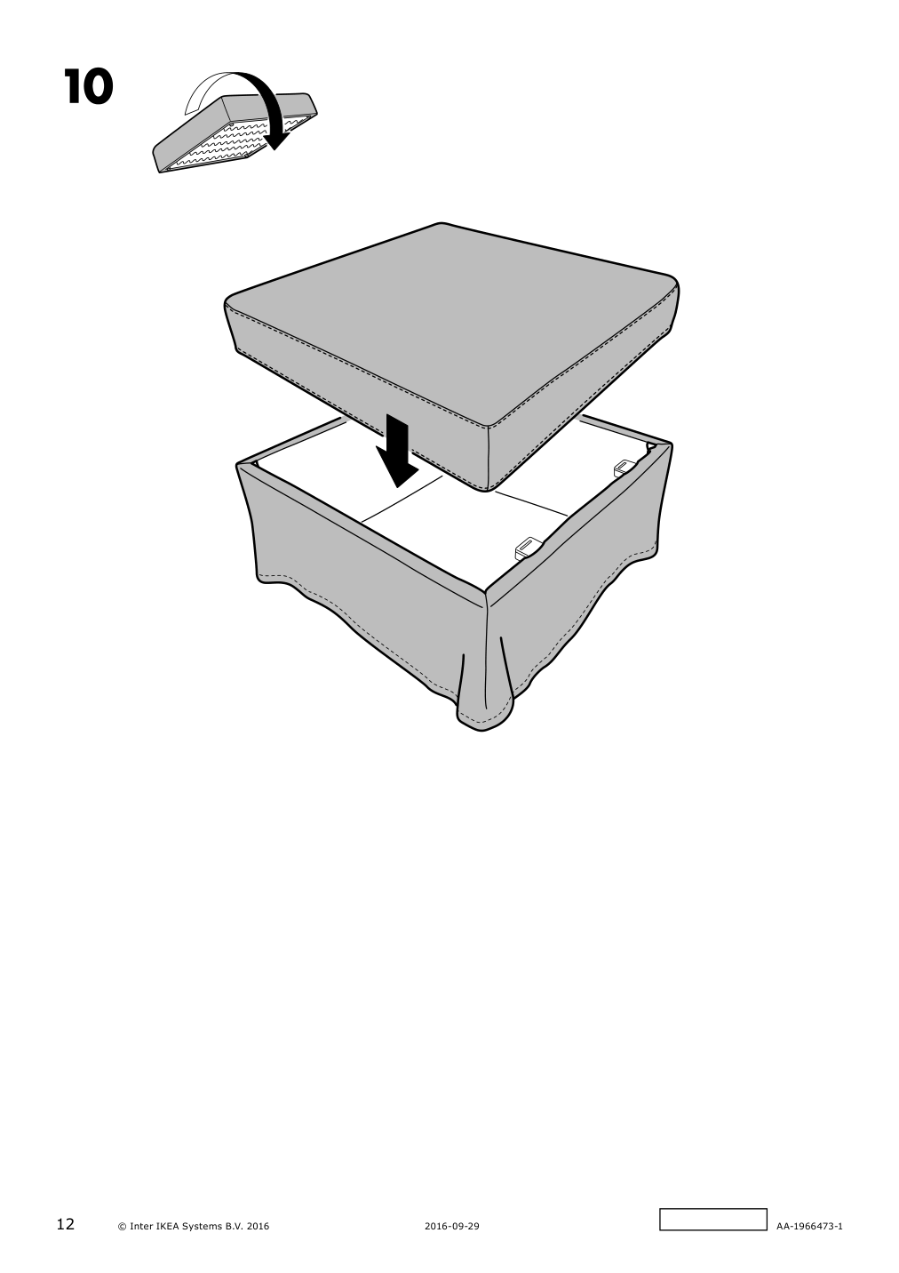 Assembly instructions for IKEA Sandbacken cover for 3 seat corner sectional frillestad light gray | Page 12 - IKEA SANDBACKEN cover for 3-seat corner sectional 403.362.51