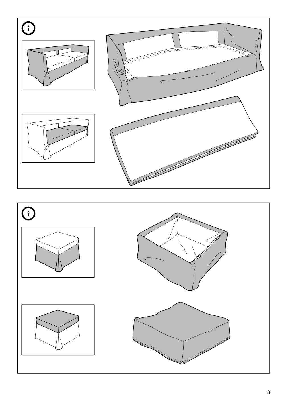 Assembly instructions for IKEA Sandbacken cover for 3 seat corner sectional frillestad light gray | Page 3 - IKEA SANDBACKEN cover for 3-seat corner sectional 403.362.51