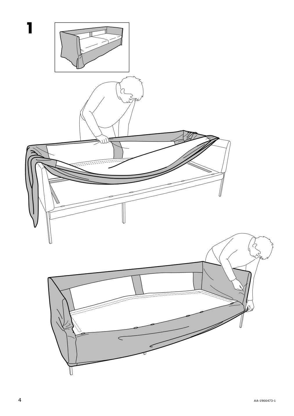 Assembly instructions for IKEA Sandbacken cover for 3 seat corner sectional frillestad light gray | Page 4 - IKEA SANDBACKEN cover for 3-seat corner sectional 403.362.51