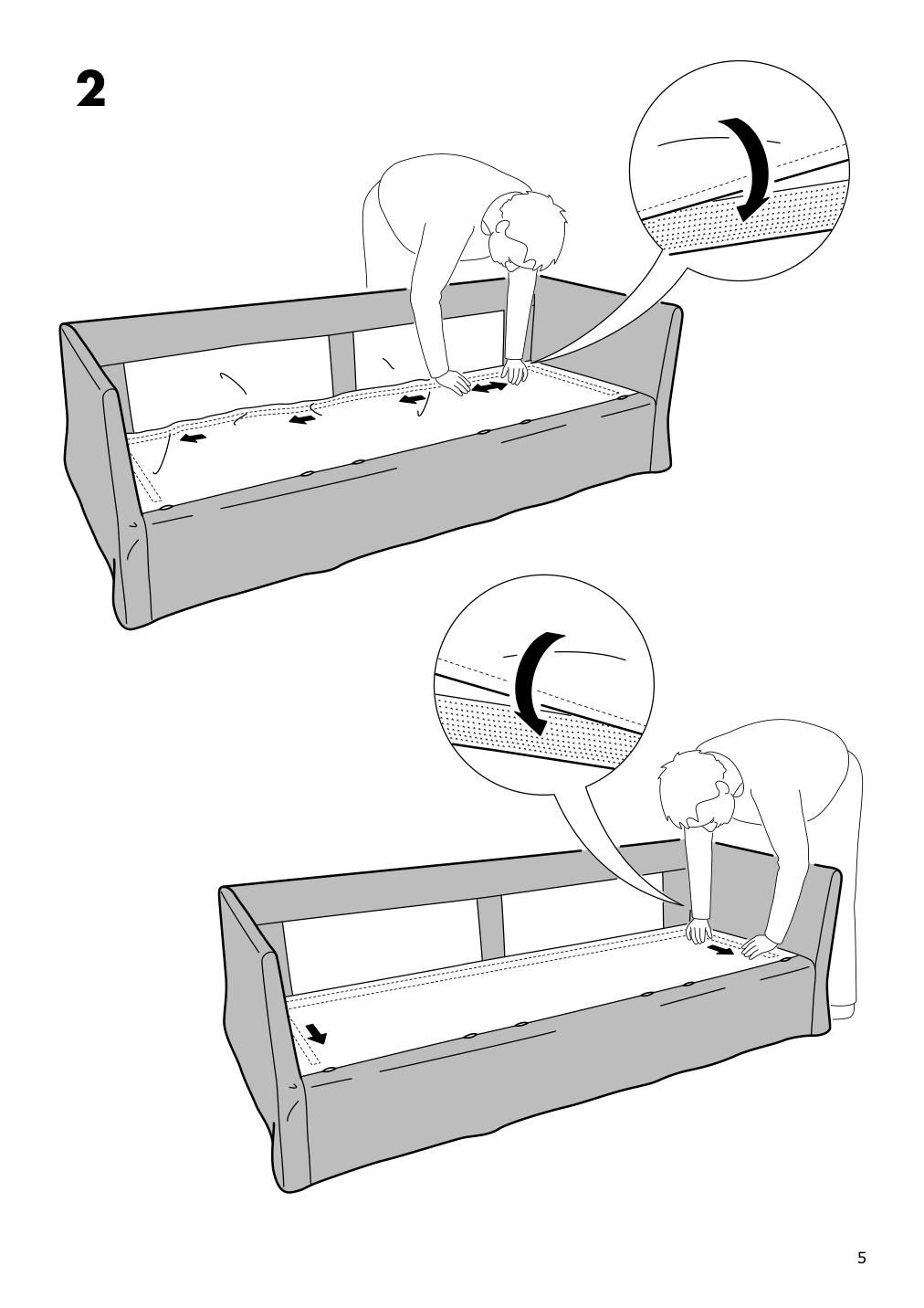 Assembly instructions for IKEA Sandbacken cover for 3 seat corner sectional frillestad light gray | Page 5 - IKEA SANDBACKEN cover for 3-seat corner sectional 403.362.51