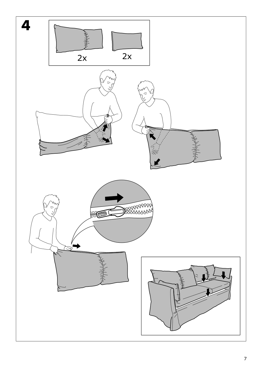 Assembly instructions for IKEA Sandbacken cover for 3 seat corner sectional frillestad light gray | Page 7 - IKEA SANDBACKEN cover for 3-seat corner sectional 403.362.51