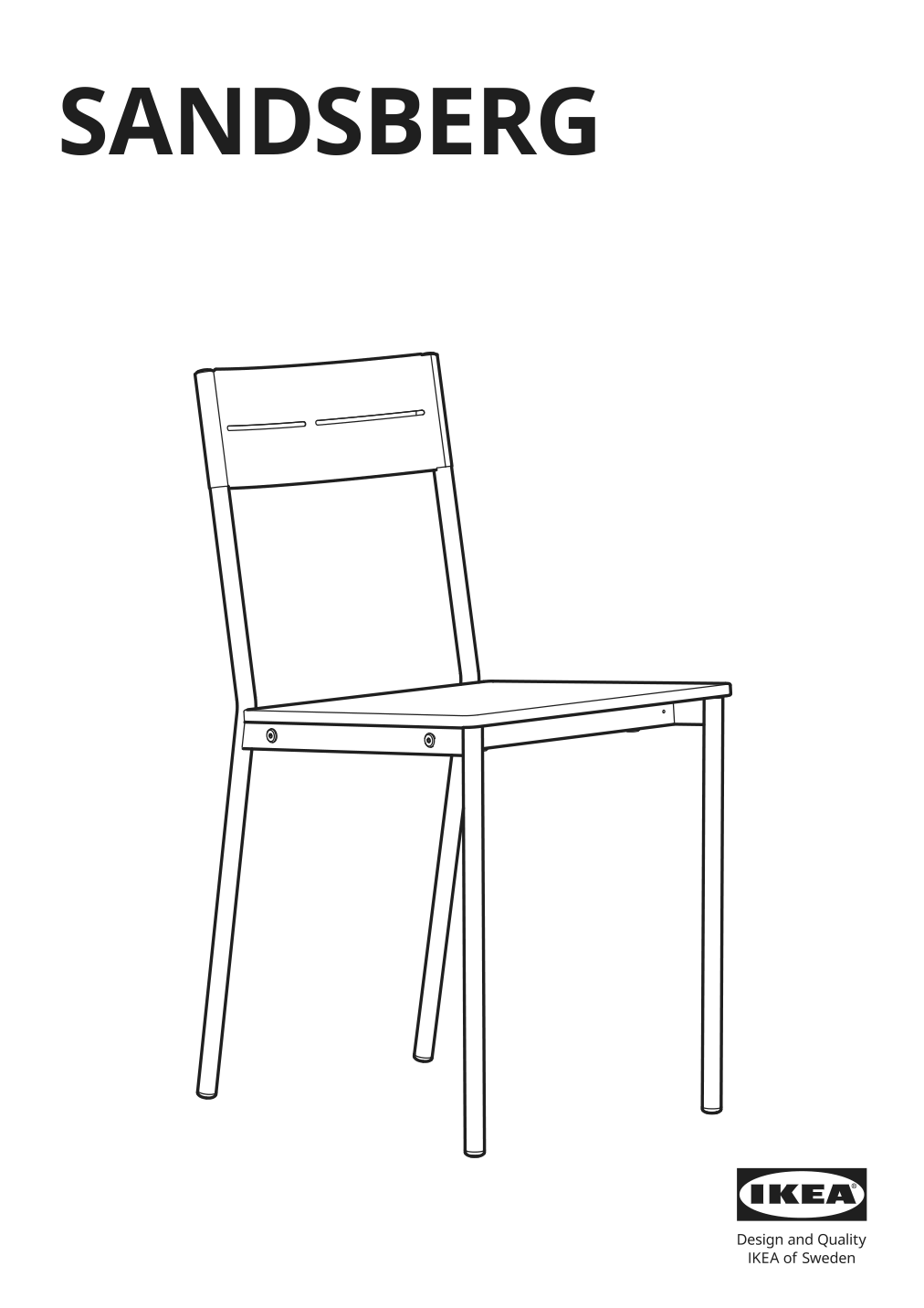 Assembly instructions for IKEA Sandsberg chair black brown stained | Page 1 - IKEA SANDSBERG / SANDSBERG table and 4 chairs 494.204.10